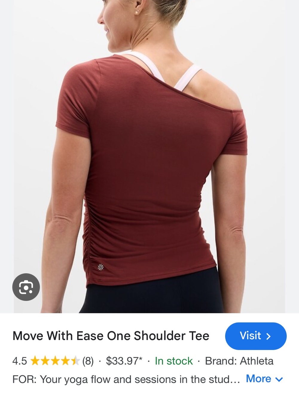 Athleta One-Shoulder Tee in CINNAMON - Picture 2 of 3